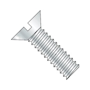 NEWPORT FASTENERS #6-32 x 1/2 in Slotted Flat Machine Screw, Zinc Plated Steel, 15000 PK 451948-15000